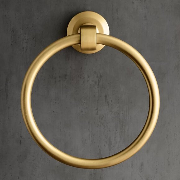 RH Lugarno Towel Ring – Solid Brass, Burnished Finish - Picture 7 of 8